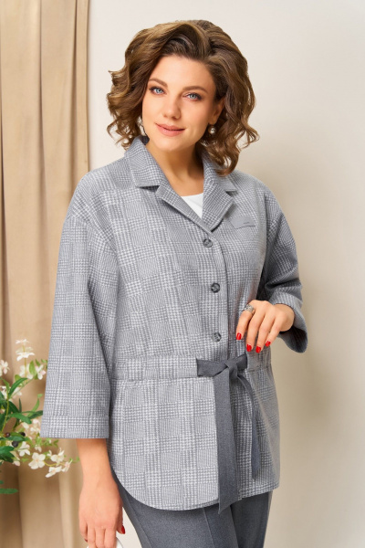Блуза, брюки, жакет VOLNA 1441 серый - фото 3