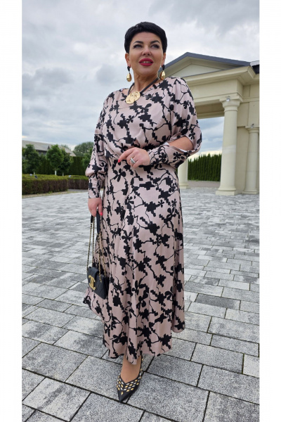 Платье Vittoria Queen 25833 черно-бежевый - фото 4