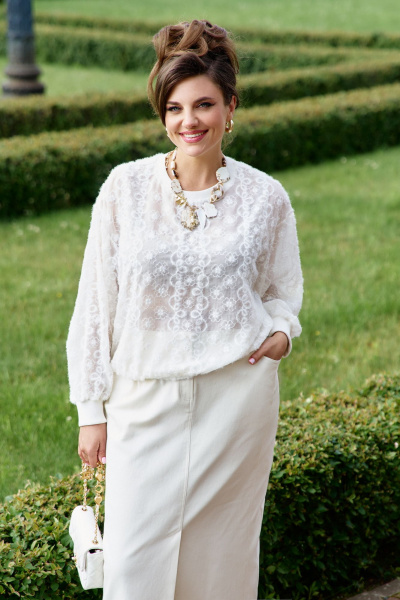 Блуза, юбка Vittoria Queen 26023 молочно-кремовый - фото 4