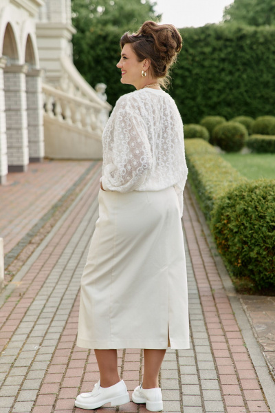 Блуза, юбка Vittoria Queen 26023 молочно-кремовый - фото 3