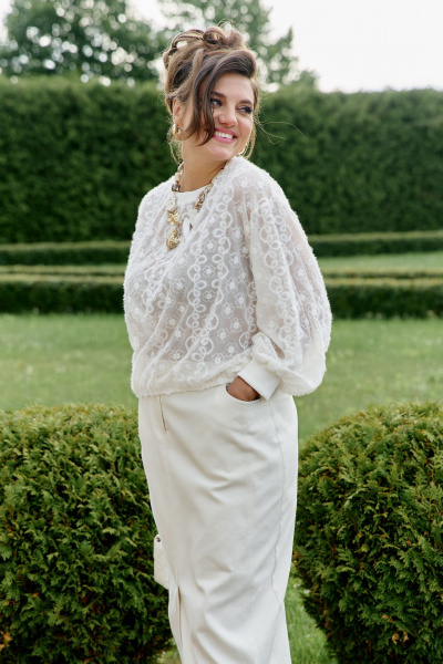 Блуза, юбка Vittoria Queen 26023 молочно-кремовый - фото 2