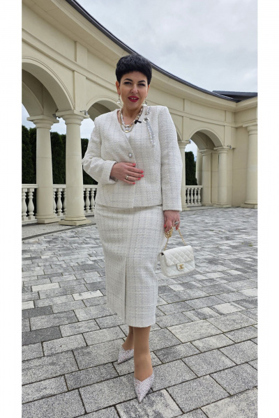 Жакет, топ, юбка Vittoria Queen 26213 молочный - фото 5