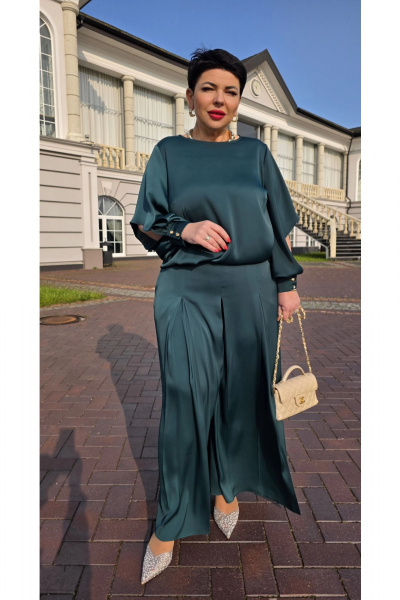 Блуза, брюки Vittoria Queen 26683 изумруд - фото 4