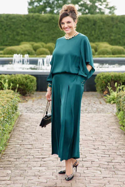 Блуза, брюки Vittoria Queen 26683 изумруд - фото 1