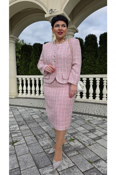 Жакет, юбка Vittoria Queen 26693 розовый - фото 6