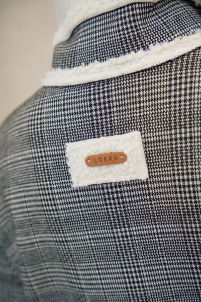 Полупальто Lokka 1725 серый/белый/клетка - фото 6