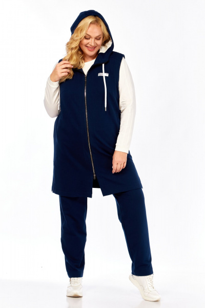 Блуза, брюки, жилет Bonna Image 759/1 синий - фото 12