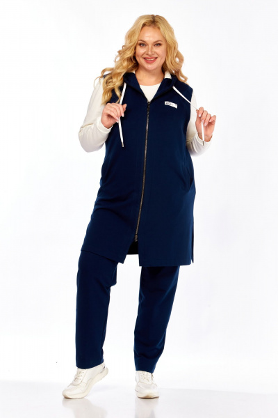 Блуза, брюки, жилет Bonna Image 759/1 синий - фото 11