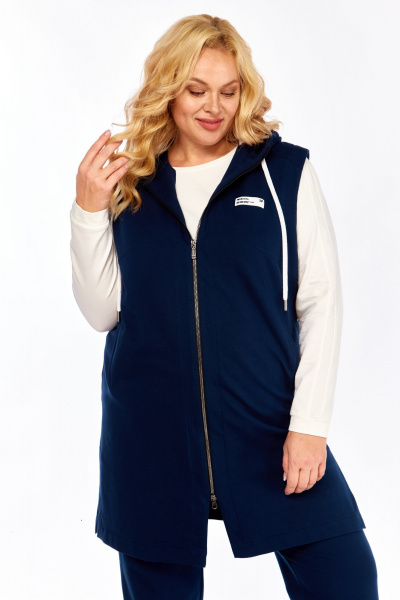 Блуза, брюки, жилет Bonna Image 759/1 синий - фото 5