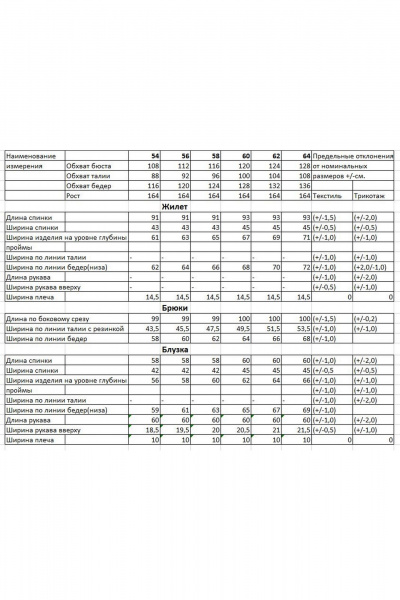 Блуза, брюки, жилет Bonna Image 759/1 синий - фото 13