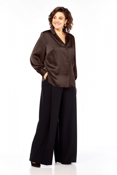 Блуза Элль-стиль 2404/4а шоколад - фото 3