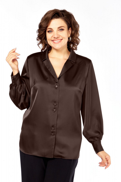 Блуза Элль-стиль 2404/4а шоколад - фото 1