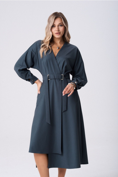 Платье AMUARt 1083 серо-синий - фото 3