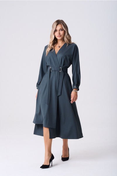 Платье AMUARt 1083 серо-синий - фото 2