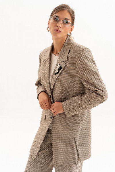 Брюки, жакет Luna 261 бежевый - фото 13
