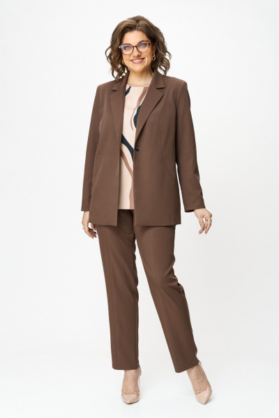 Брюки, жакет Vilena 1097 шоколад - фото 12