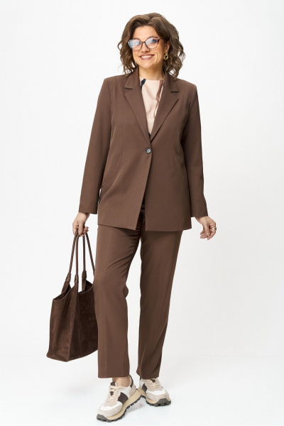 Брюки, жакет Vilena 1097 шоколад - фото 2