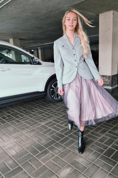 Юбка Shymoda 448-25 черный+розовый - фото 3