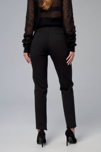 Классические зауженные брюки с высокой талией из текстиля IUKONA Б612 темно-синий - фото 2