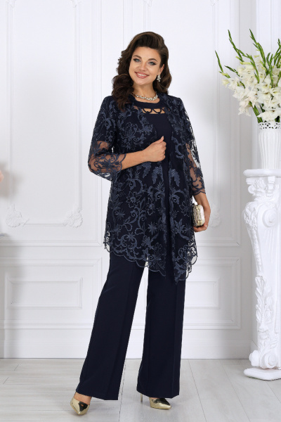Блуза, брюки, кардиган Ninele 6073 синий - фото 6