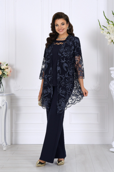Блуза, брюки, кардиган Ninele 6073 синий - фото 8