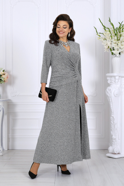 Платье Ninele 6077 серебро - фото 6