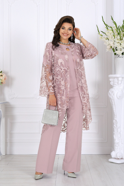 Блуза, брюки, кардиган Ninele 6078 пудра - фото 1