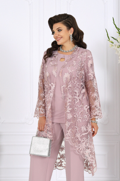 Блуза, брюки, кардиган Ninele 6078 пудра - фото 3