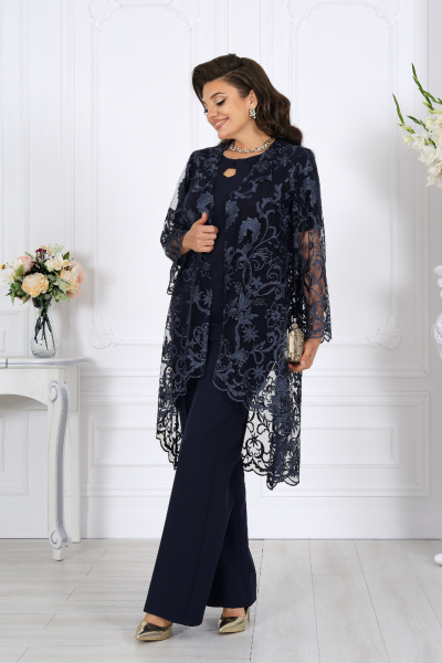 Блуза, брюки, кардиган Ninele 6078 синий - фото 1