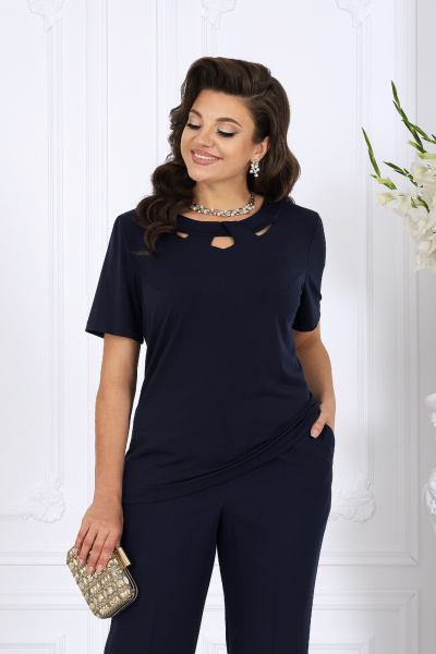 Блуза, брюки, кардиган Ninele 6078 синий - фото 7