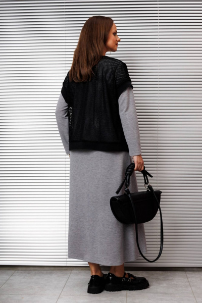 Жилет, платье INVITE 6118 серый/черный - фото 5