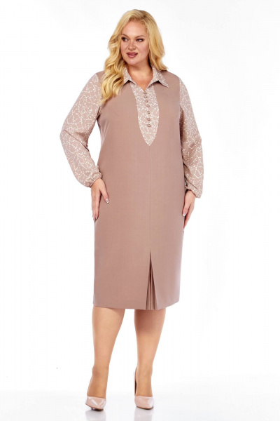 Платье Линия Л Б-2040 светло-коричневый - фото 2