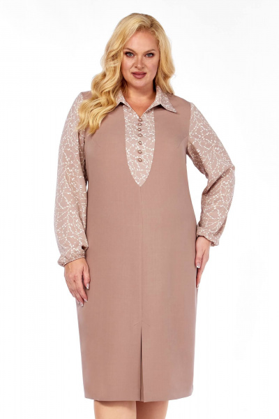 Платье Линия Л Б-2040 светло-коричневый - фото 1