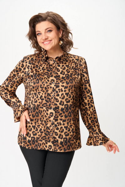 Блуза Slaviaelit 558 коричневый_леопард - фото 6
