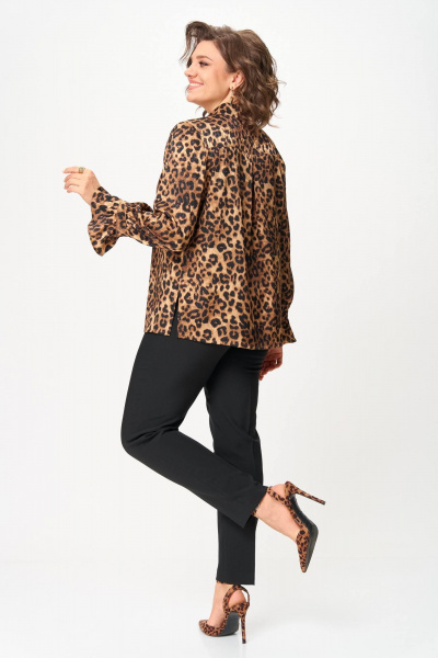 Блуза Slaviaelit 558 коричневый_леопард - фото 4