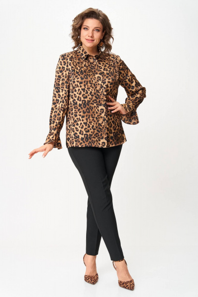 Блуза Slaviaelit 558 коричневый_леопард - фото 1