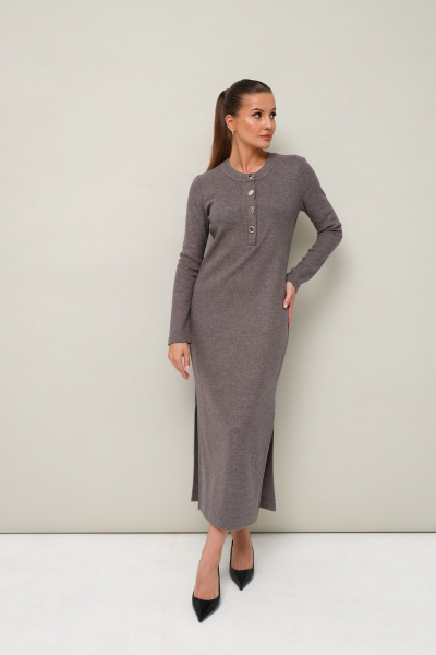 Стильное платье из трикотажного полотна с пуговицами PUR PUR 11-316/1 - фото 3