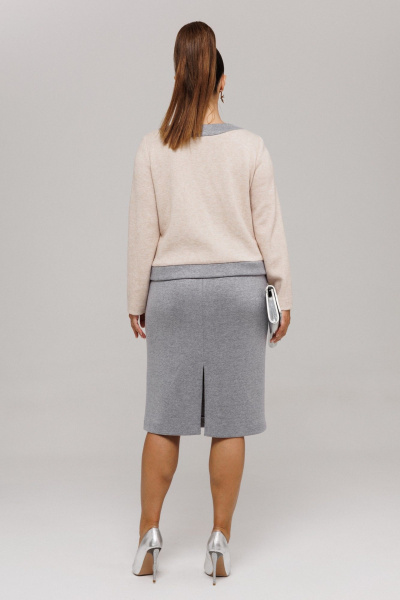 Джемпер, юбка Galean Style 993 серый_беж - фото 11