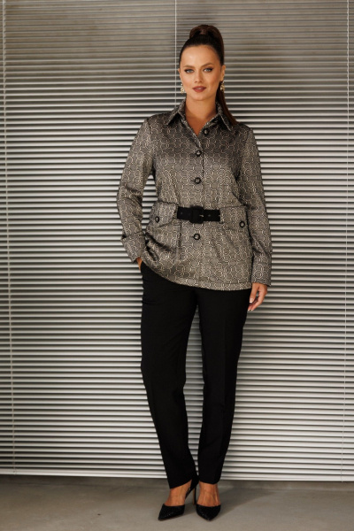 Брюки, жакет Galean Style 827.1 черный_серый-кольца - фото 11