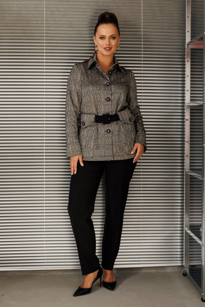 Брюки, жакет Galean Style 827.1 черный_серый-кольца - фото 2