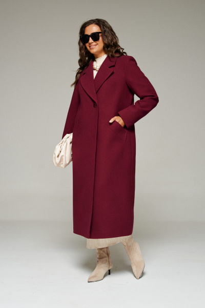 Пальто Beautiful&Free 7010 бордо - фото 14