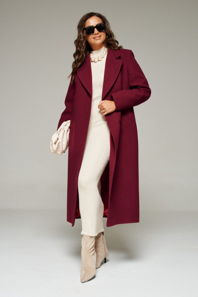 Пальто Beautiful&Free 7010 бордо - фото 7