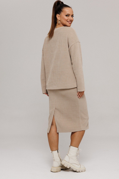 Свитшот, юбка Galean Style 990 бежевый - фото 19