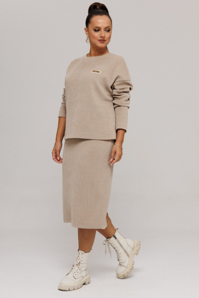 Свитшот, юбка Galean Style 990 бежевый - фото 6