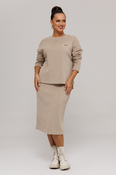Свитшот, юбка Galean Style 990 бежевый - фото 5