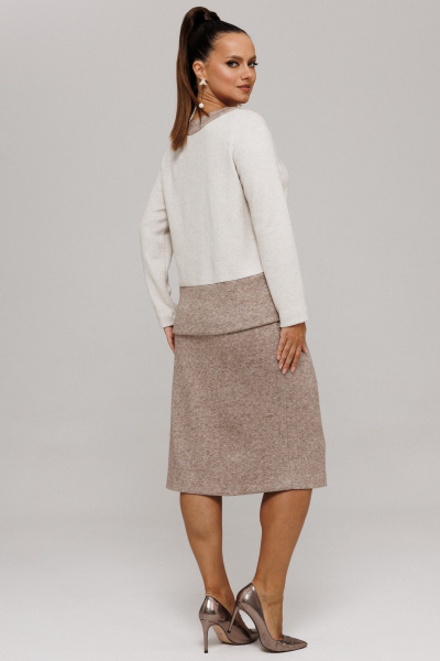 Джемпер, юбка Galean Style 994 бежевый_коричневый - фото 17