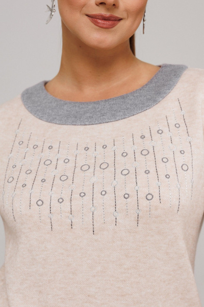 Джемпер, юбка Galean Style 994 бежевый_серый - фото 6