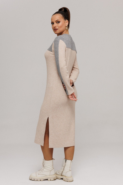 Платье Galean Style 995 бежевый_серый - фото 19