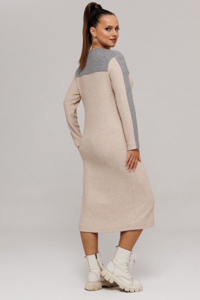 Платье Galean Style 995 бежевый_серый - фото 18