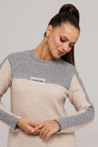 Платье Galean Style 995 бежевый_серый - фото 16